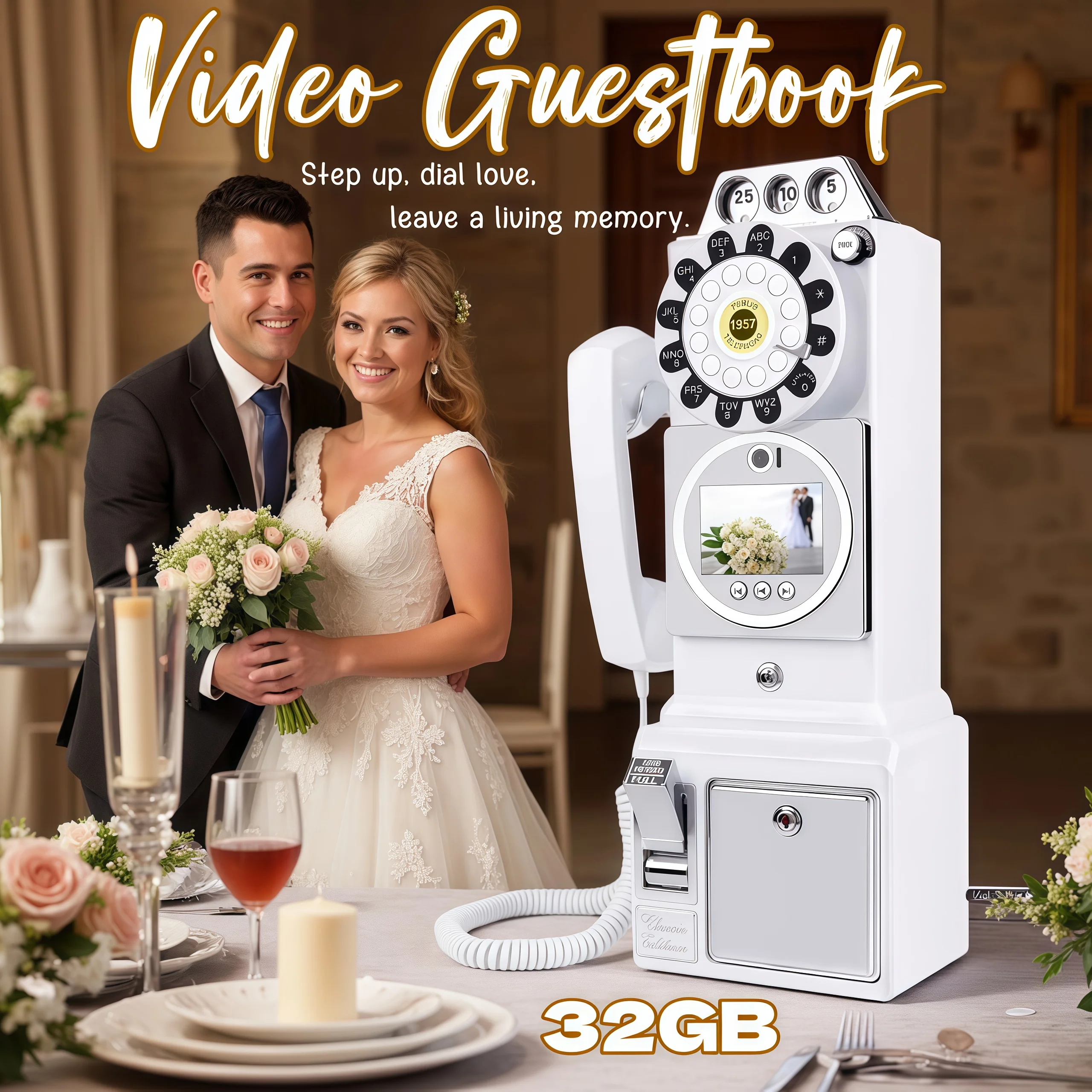 Retro Wedding Guestbook Phone Video Message Recorder Ideal For Wedding Guestbook Party Unique Gift for Recording Audio Blessings