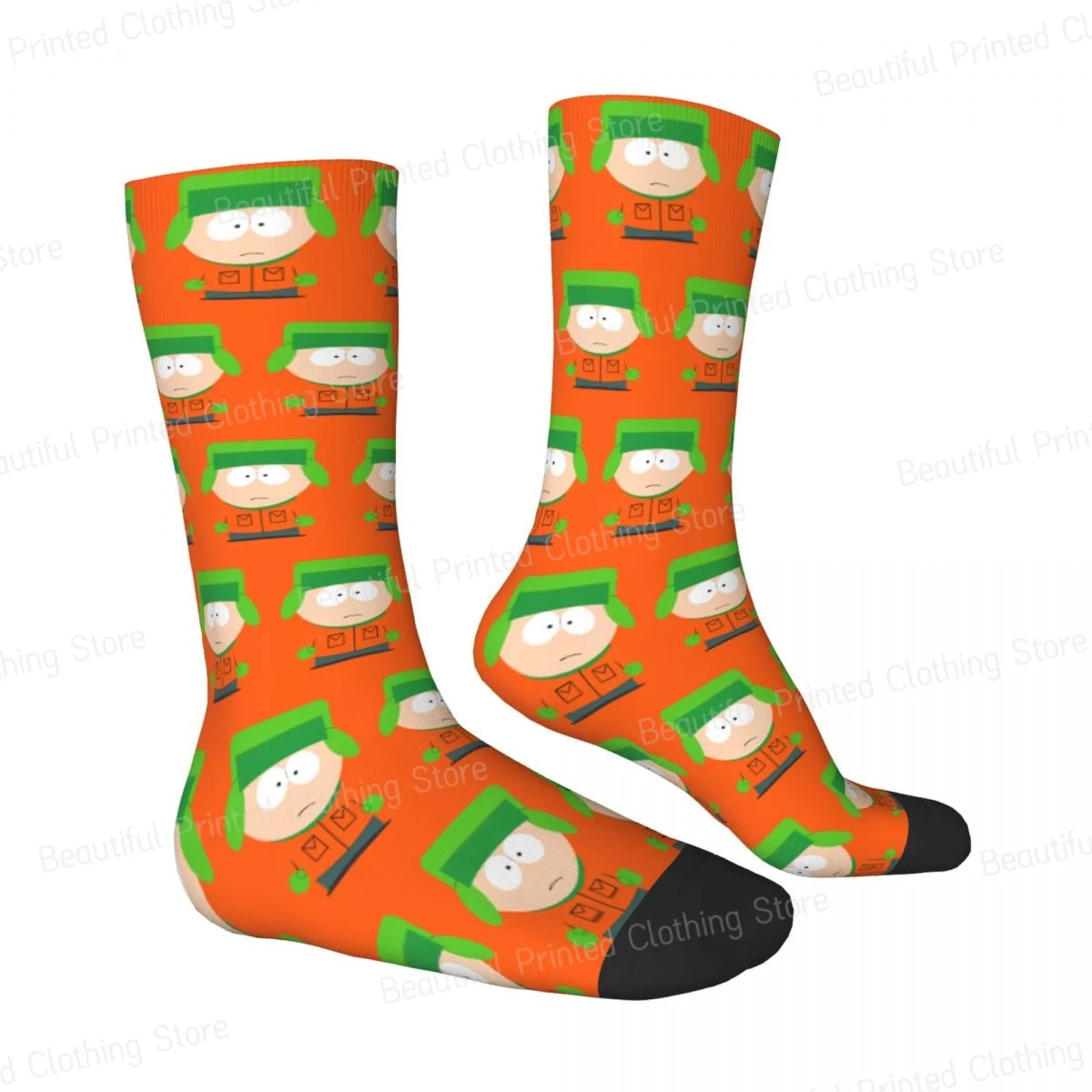 S-southpark Theme Black Unique Kyle Broflovski Men Women Round neck Socks Cycling Novelty Four Seasons Stockings Gift