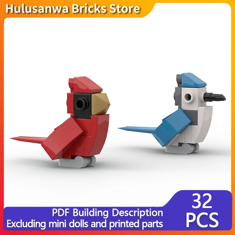 

Creators Animal Series Model MOC Building Block Cardinal And Bluejay Bird Modular Technology Gifts Assemble Children Toys Suit
