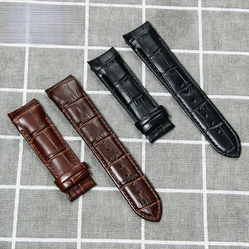 Genuine  Watchband 22mm 23mm 24mm fit for Tissot t035 617 627 439 Brown black calfskin watch strap butterfly clasp tools