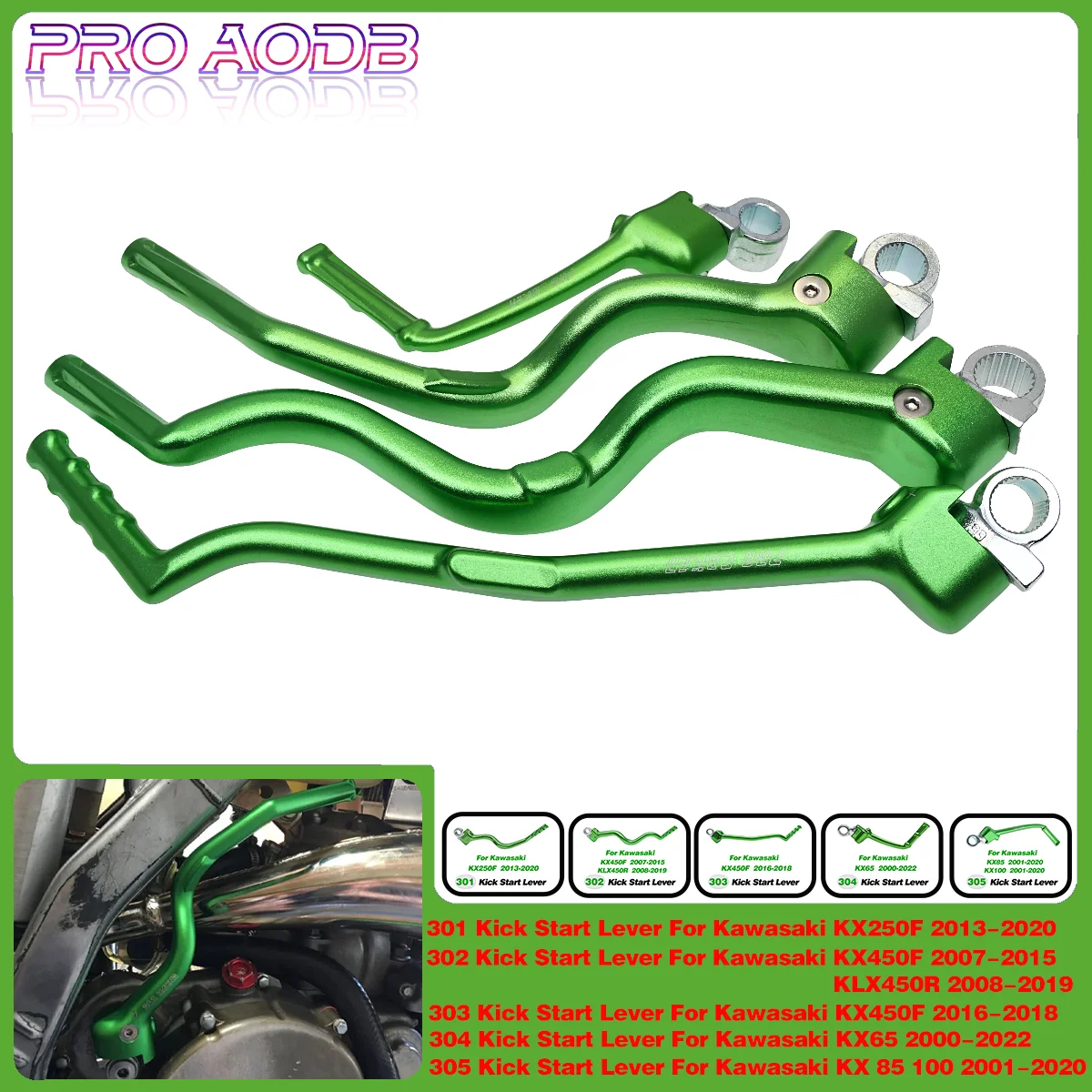 CNC Aluminum Forged Kick Start Starter Lever Pedal For Kawasaki KX65 KX85 KX100 KX250F KX450F KLX450R KXF 250 450 KX Motorcycle