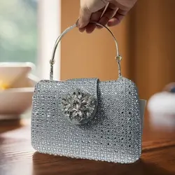 Elegant Lady Crystals Evening Bags Women Sparkling Diamond Evening Handbags Metal Clutch Purses And Handbag Wedding Purse