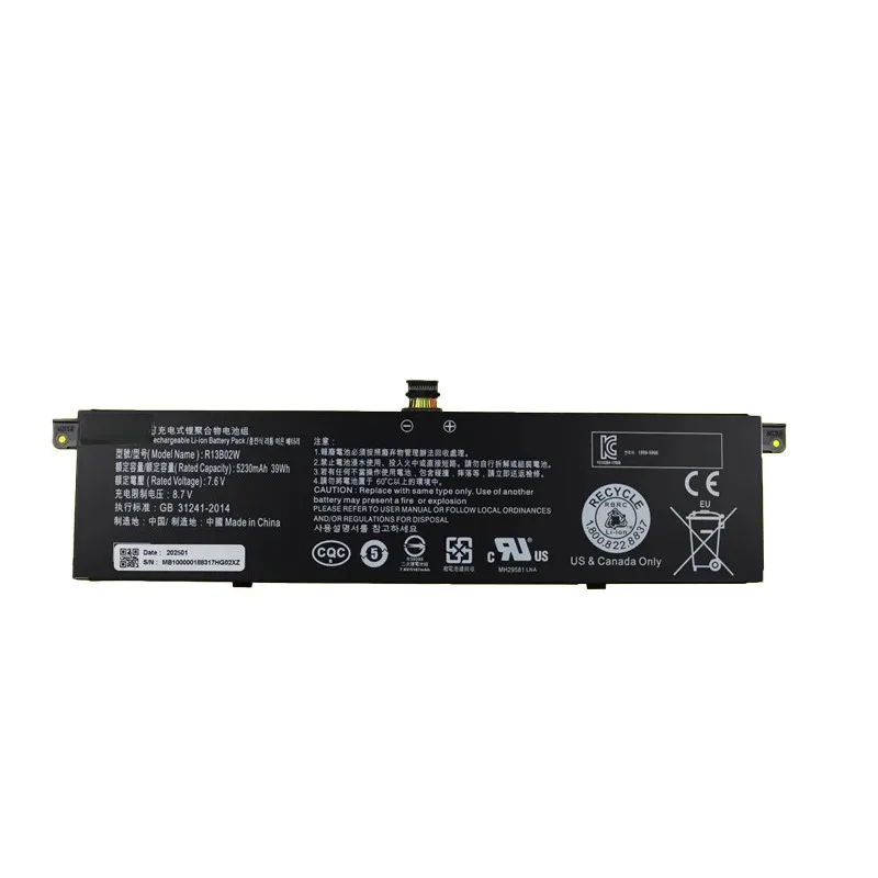 

Аккумулятор VBCX NEW 39WH 5230mAh R13B01W R13B02W для ноутбуков Xiaomi Mi Air 13,3 дюйма, быстрая доставка, в наличии