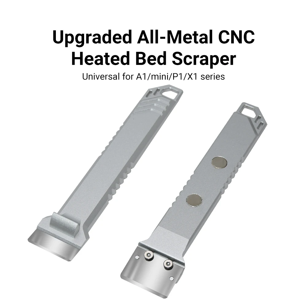 

Усовершенствованный скребок для 3D-принтеров FDM, цельнометаллический, с лезвием из стали SK5, инструмент для очистки подогреваемой платформы, совместим с 3D-принтерами Lab P1/X1 CR Voron, запчасти для 3D-принтеров