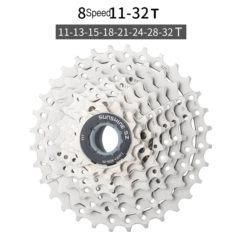 Variable Speed Road Bicycle Freewheel 8s 9s 10s 11s 12 Speed 11-23T 25T 28T 32T 34T 36T Steel Cassette Flywheel for Shimano SRAM