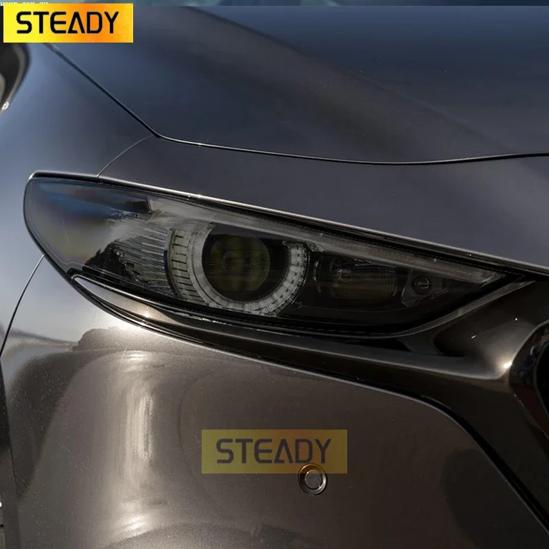 

2 Pcs Car Headlight Protective Film Front Light Tint Smoked Black TPU Sticker For Mazda 3 6 CX-3 CX-5 CX-9 Accessories