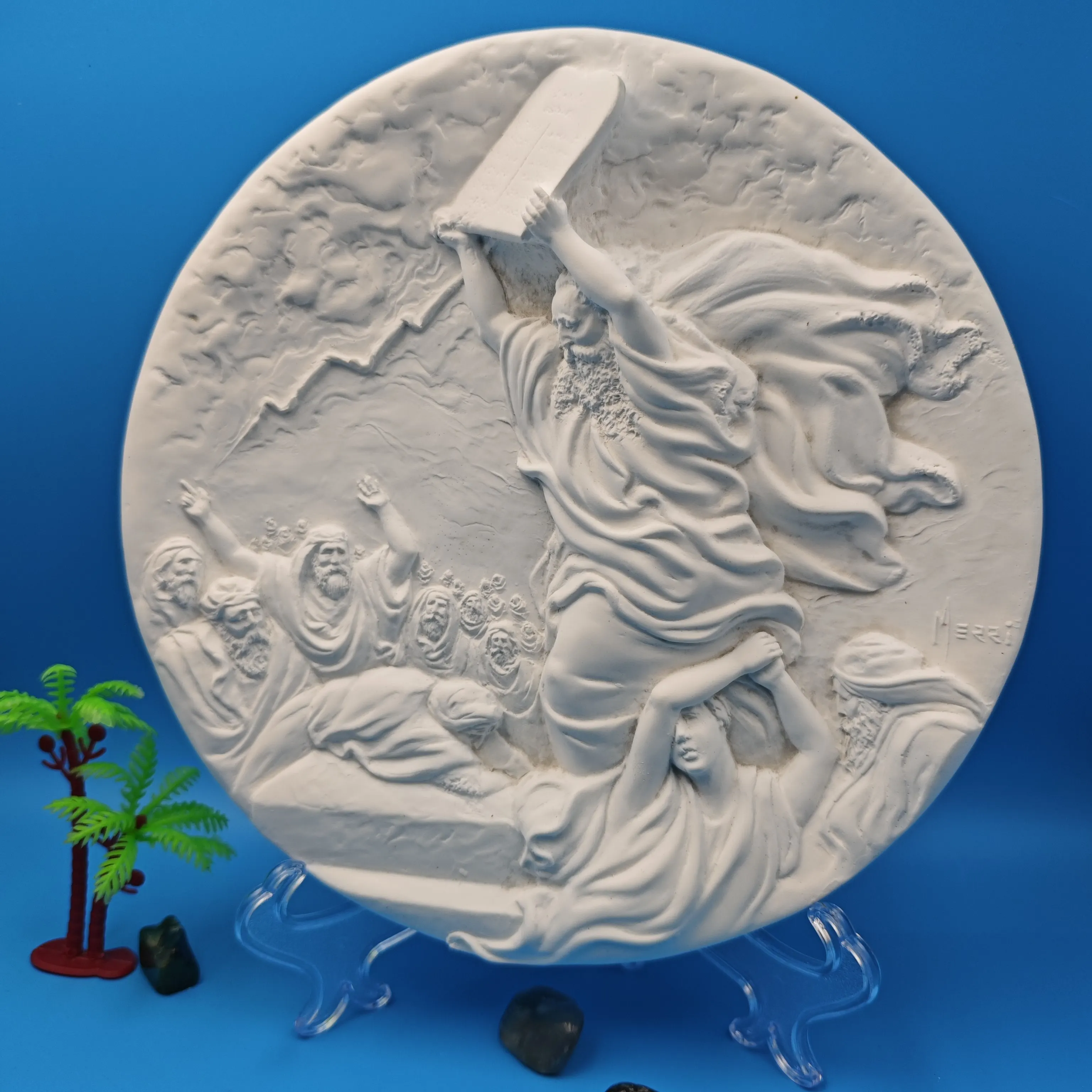 

Home decoration statue sculpture, relief statue of the Ten Commandments of Moses, office decoration, desktop decoration
