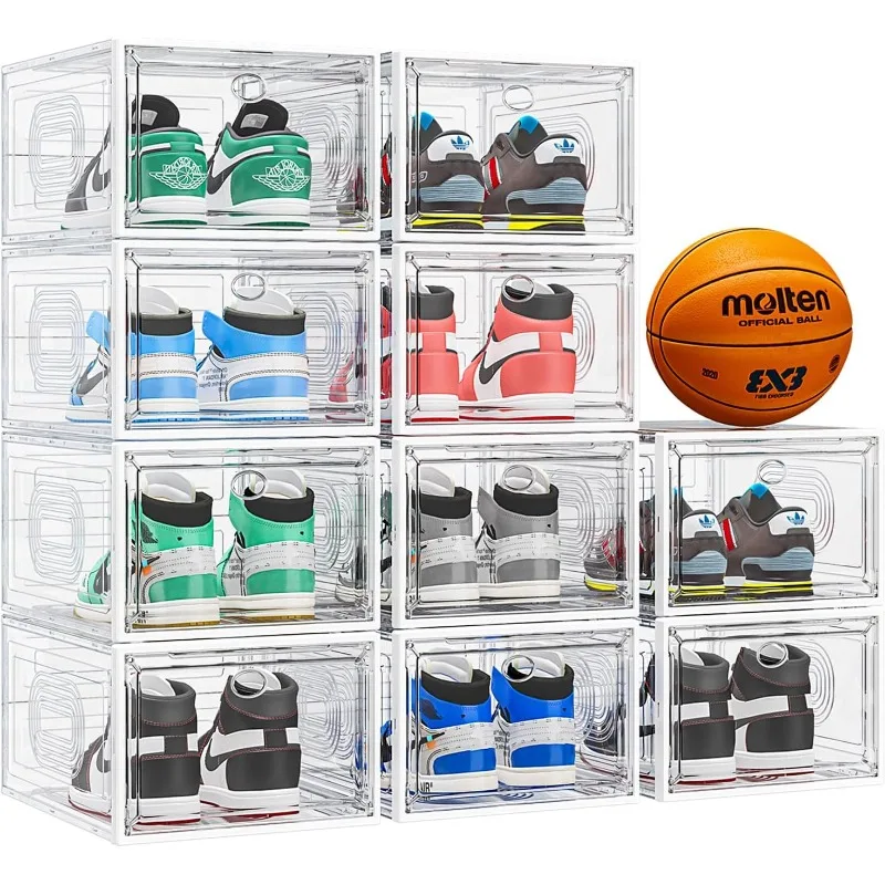 

Thicken & Sturdy 8 Pack Thicken Shoe Organizer Stackable,Shoe Containers For Sport Sneaker Display,Upgraded Sturdy Shoe