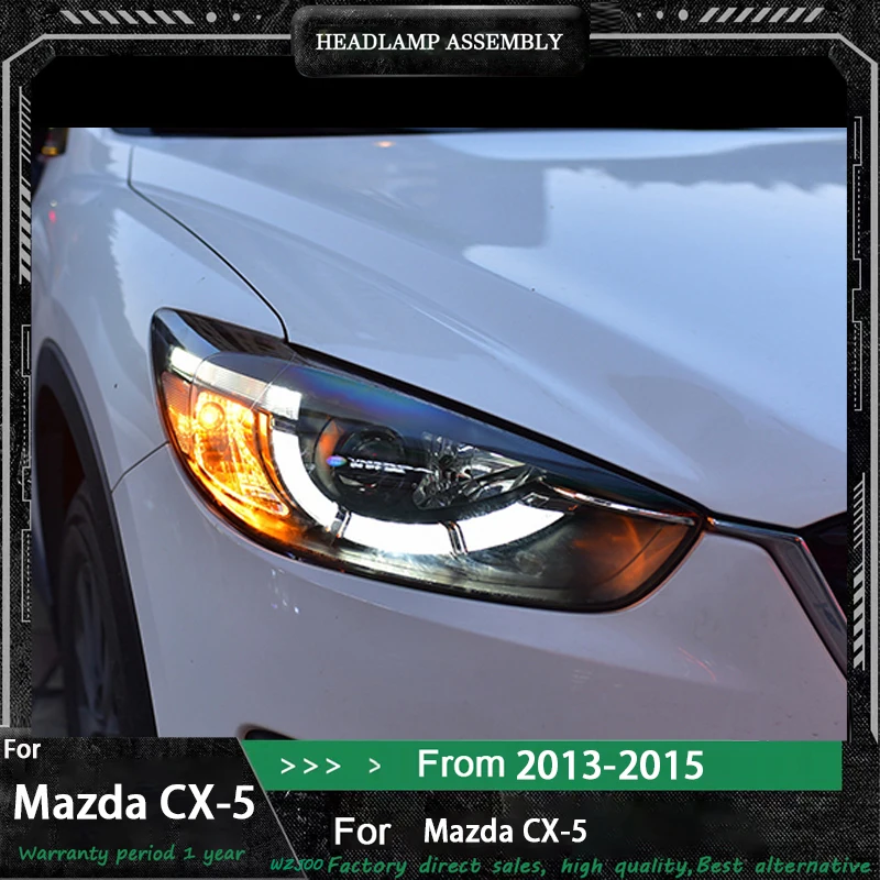 

Фары для Mazda CX-5 CX5 2013-2016 светодиодные фары дальнего ближнего света DRL, указатель поворота, полный светодиодный объектив проектора, аксессуары