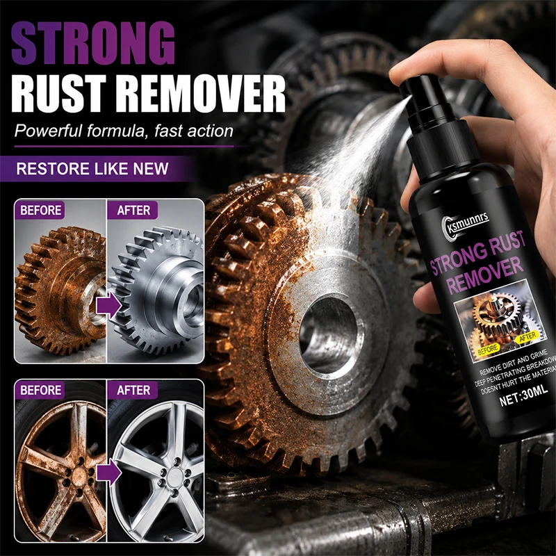 Heavy Duty Rust Remover Spray, Metal Polish and Lubricant for Automotive Parts, Tiles and Metal Surfaces