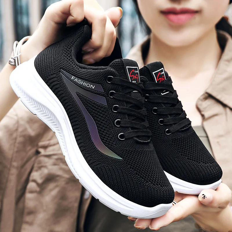 

Women's Breathable Mesh Sneakers, Large Size Soft Sole Casual Sports Shoes, Lightweight Comfortable Trainers for Daily Wear