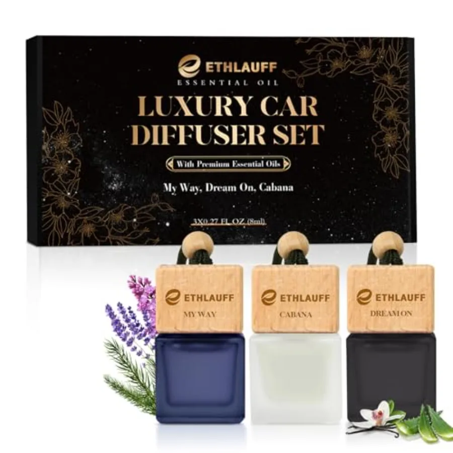 

Car Air ener Hanging 3 Pack - 1 Way, Dream On, Cabana Diffuser Oil Inspired The One, Car eners for Women and Men, 45+ days Long