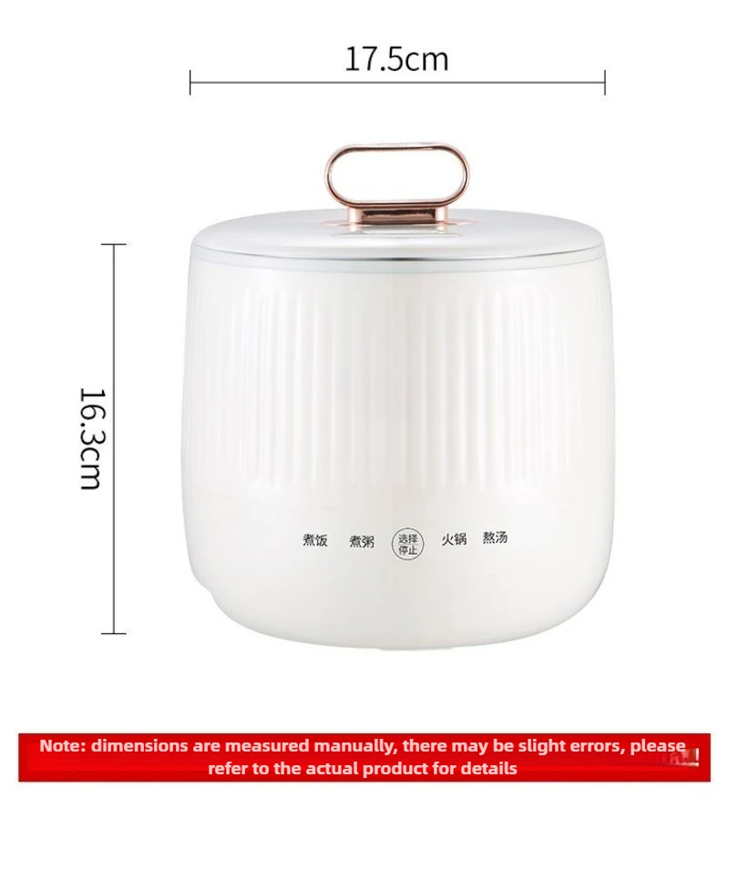 Fornello di riso Mini friggere cottura a vapore Pentola di cottura elettrica 4 in 1 Piccolo fornello di riso per 2-3 persone Isolamento fornello di riso elettrico