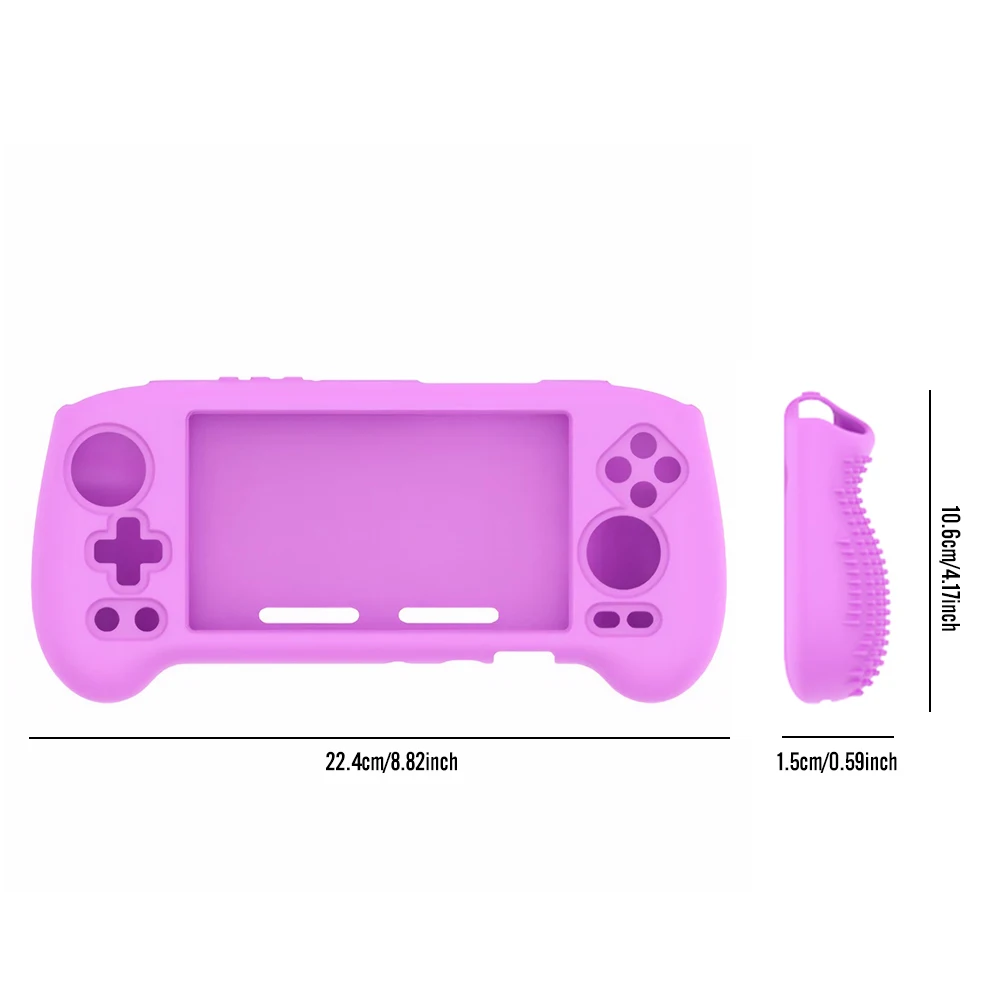 For ANBERNIC RG556 Game Console Soft Silicone Case Drop-proof Shockproof Protective Cover + Tempered Film 9H HD Screen Protector image 6
