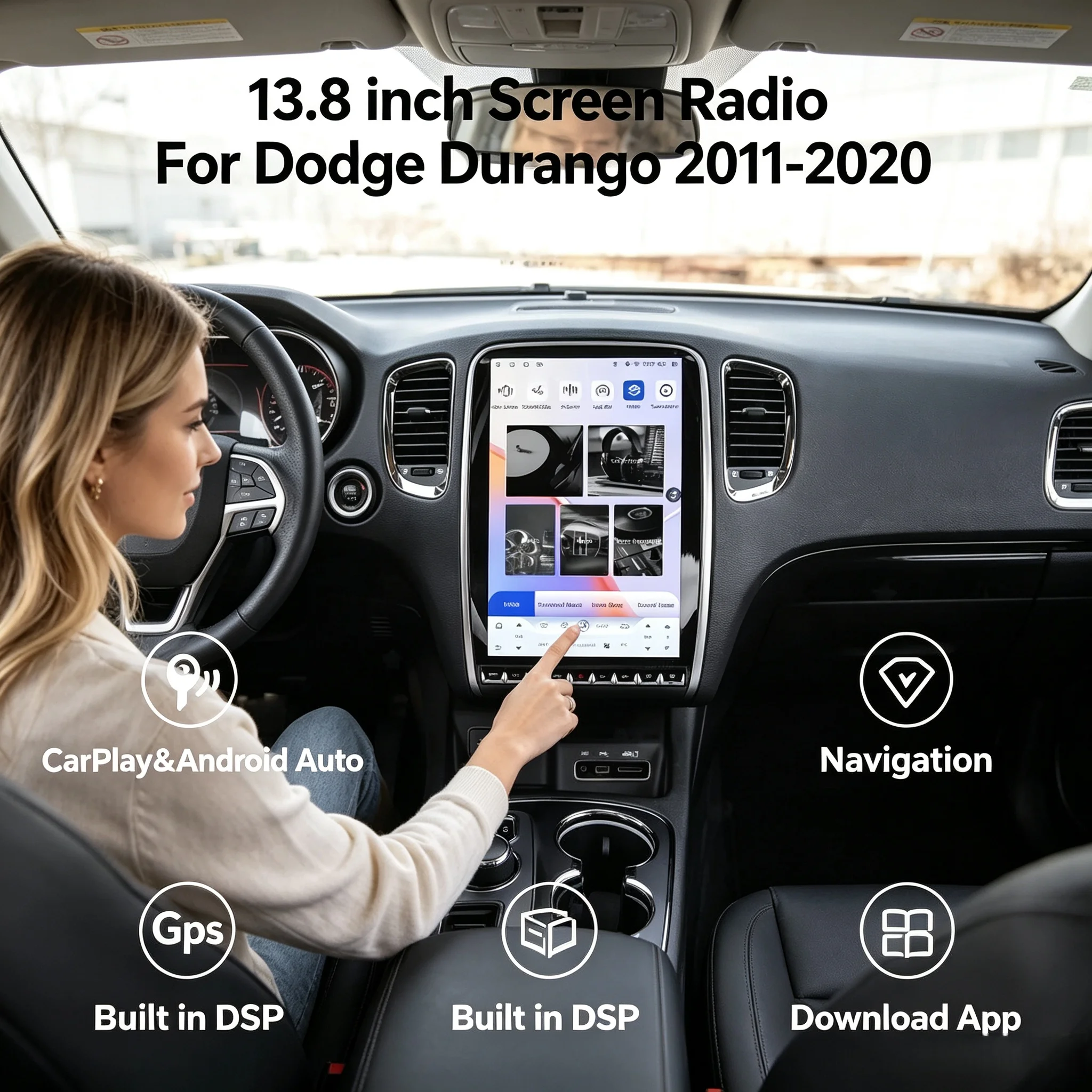 Carplay For Dodge Durango 2011 - 2020 Android13 Car Stereo Car Radio with touch Screen Radio Player Car GPS Navigation Head Unit