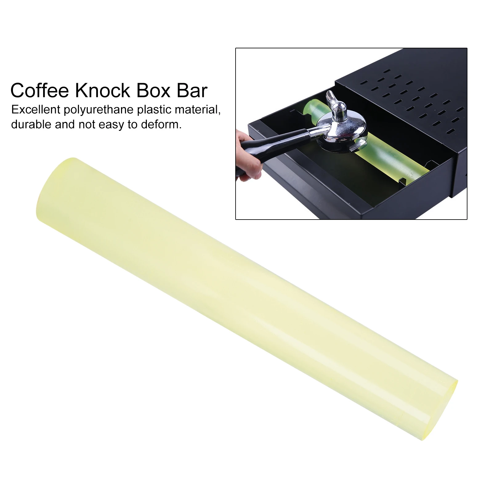 Coffee Knock Box Rod 23.5cm Length Plastic Grounds Container Bar for Home Cafe Restaurant Coffee Making Accessory