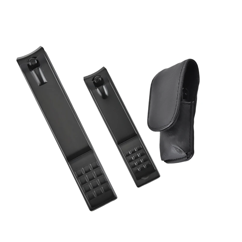 

1 set 1 Durable Clipper Set Premium Metal Trimmer Ergonomic Design Handy Nail Cutter Storage Bag Black Gift For Family Friends