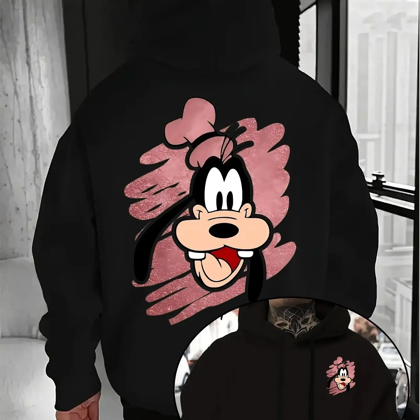 

2026 Мужская и женская толстовка с принтом Дисней Гуфи, осенне-зимняя, флисовая, унисекс, модная, в уличном стиле, свободного кроя, оверсайз