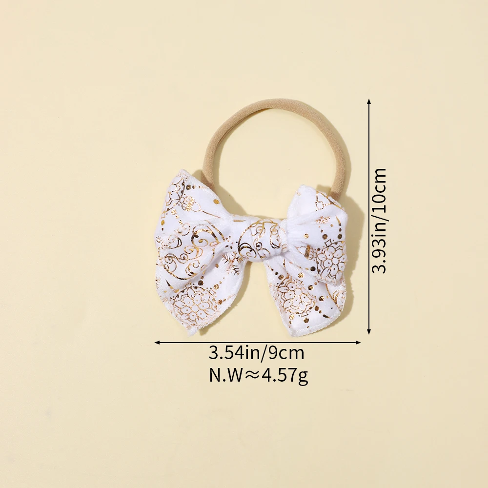 New Christmas Gilding Print Bowknot Headband for Baby Girls X'mas Party Decor Hairband Headwear Newborn Hair Accessories Gift