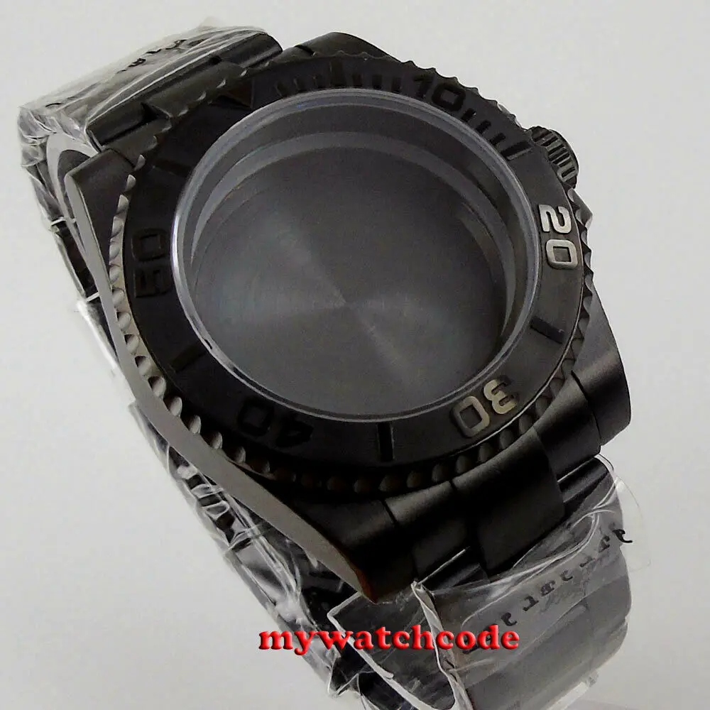 40Mm Mặt Kính Sapphire Đen PVD Đồng Hồ Phù Hợp Với NH35 NH36 SKX 4R35 7S26 ETA2824