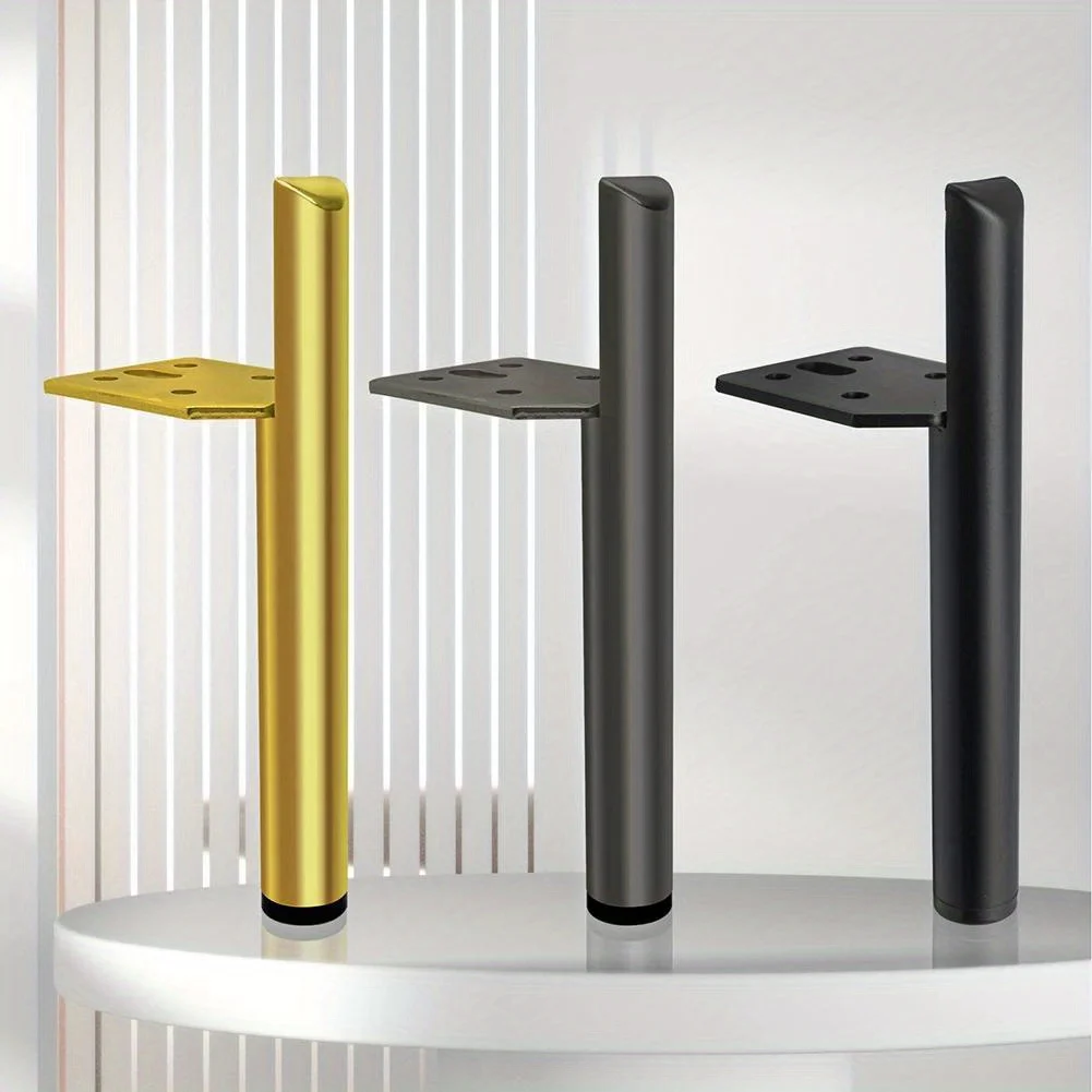 4pcs Furniture Legs Metal Furniture Support Leg Heavy Duty Furniture Support Feet Round for Tables Sofas Coffee Tables Bookshelf