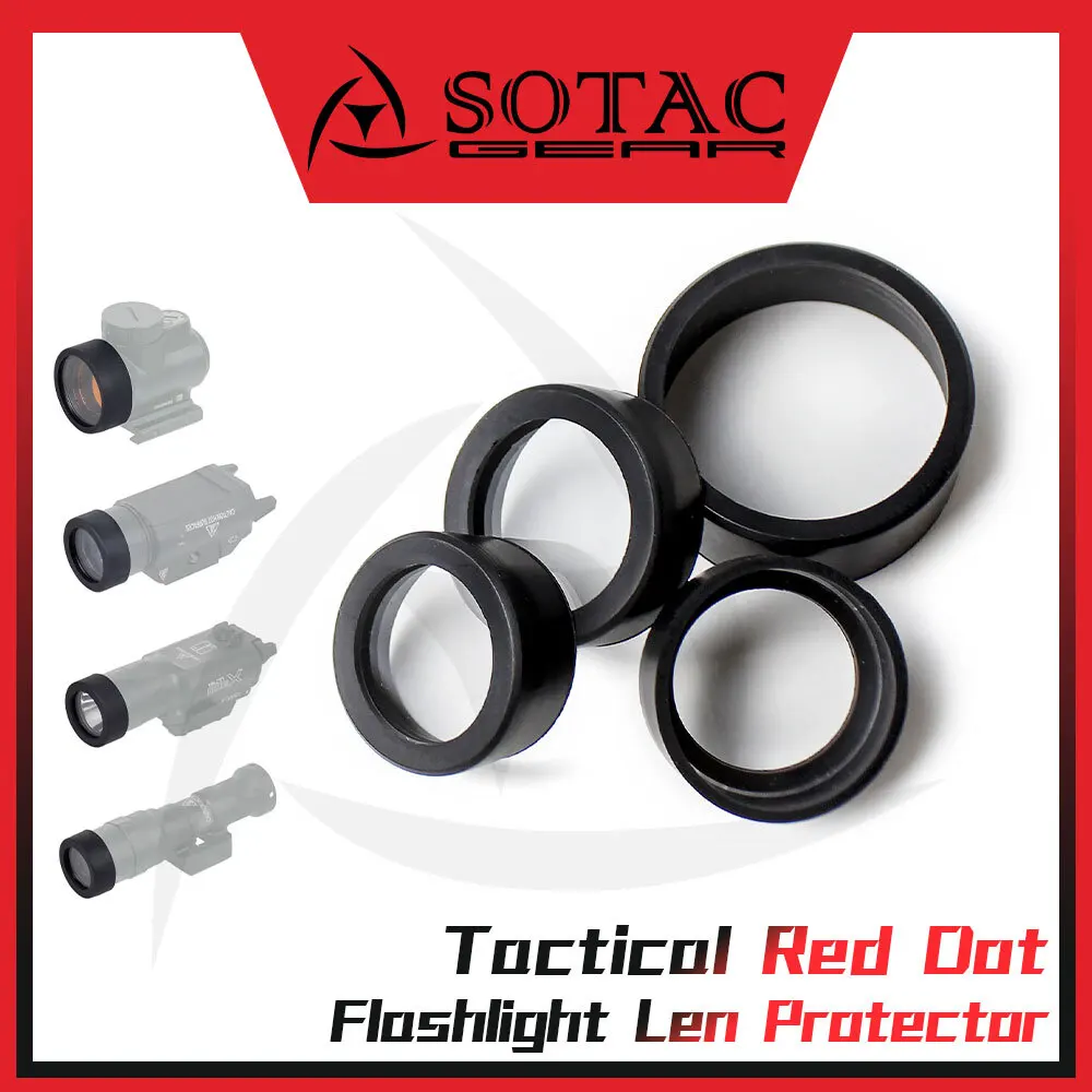 SOTAC-GEAR Tactical Scout Light Lens Cover Front Protector 26/28/30/38mm For Red Dot Flashlight M300 M600 X300 MRO