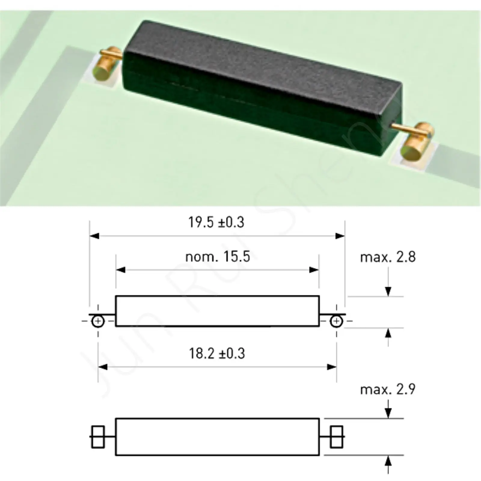 Original pic PMC-1001THL passo 18mm smd plástico reed switch normalmente aberto 1a 10w 180v 3*15.5mm sensor indutivo de controle magnético