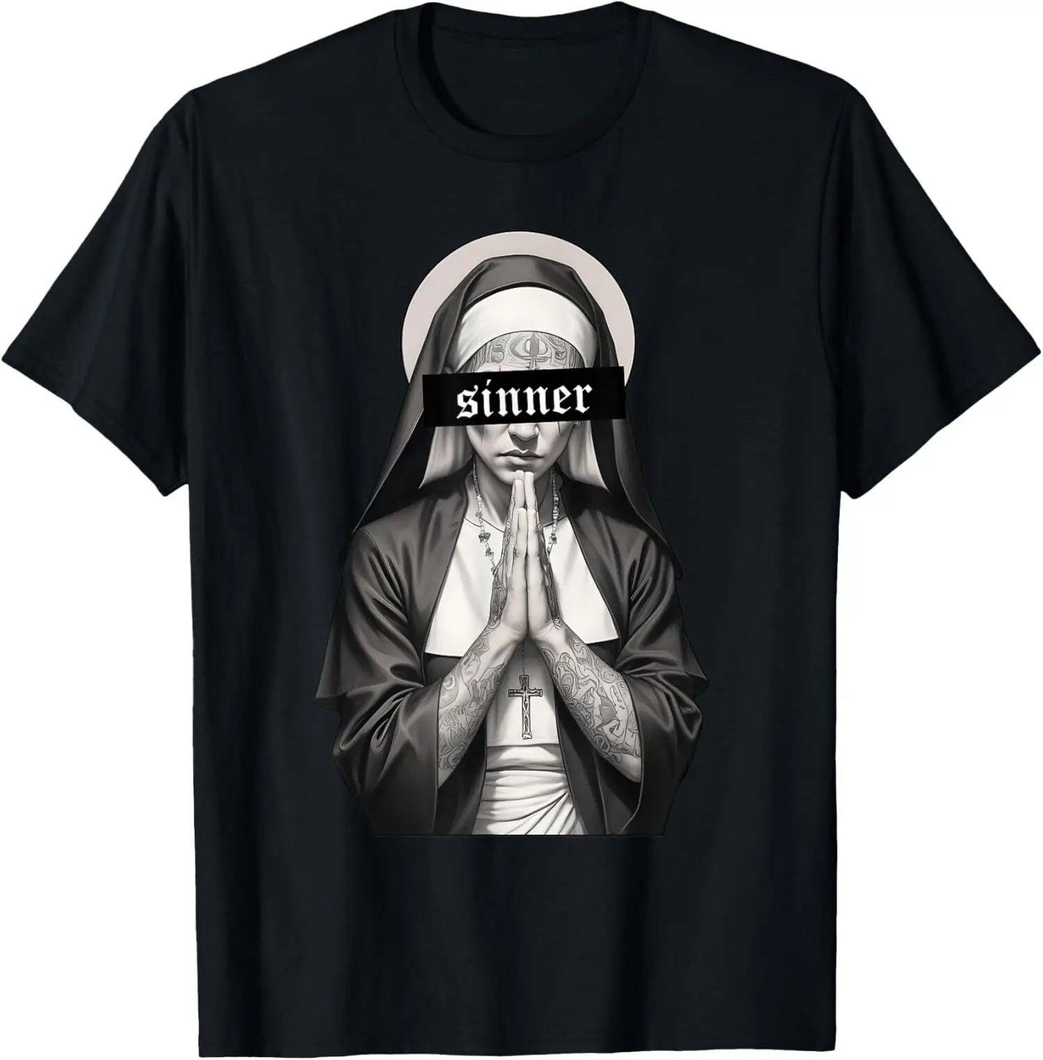 

NEW LIMITED Gangster Nun Tattooed Art Streetwear Gifts T-Shirt S-3XL