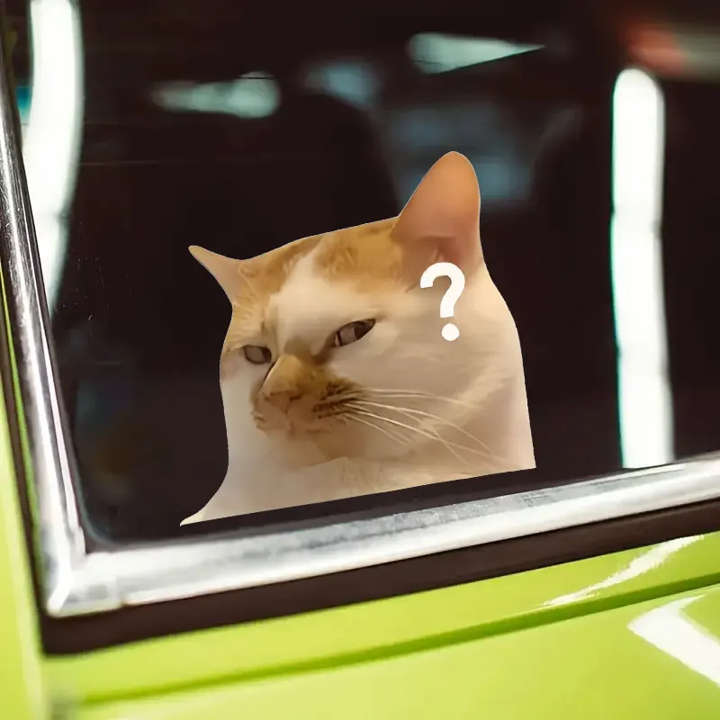

1PC Creative Cat MEME Motorcycle Sticker Waterproof for Motorbike Fuel Tank Car Window Electric Scooter Decoration Vinyl Decal