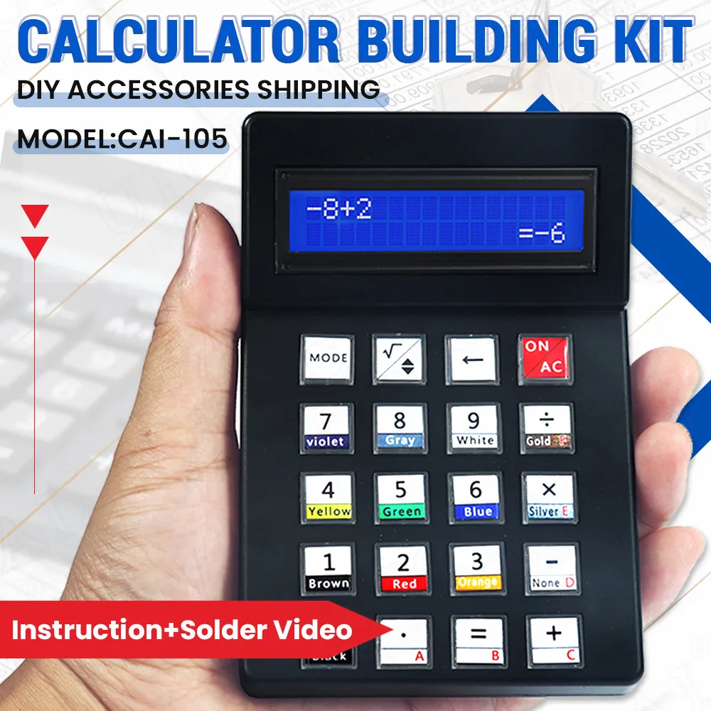 Calcolatrice fai da te che fa Kit elettronico progetto di saldatura fai da te LCD1062 Display MCU allenamento di saldatura pratica di esperimento