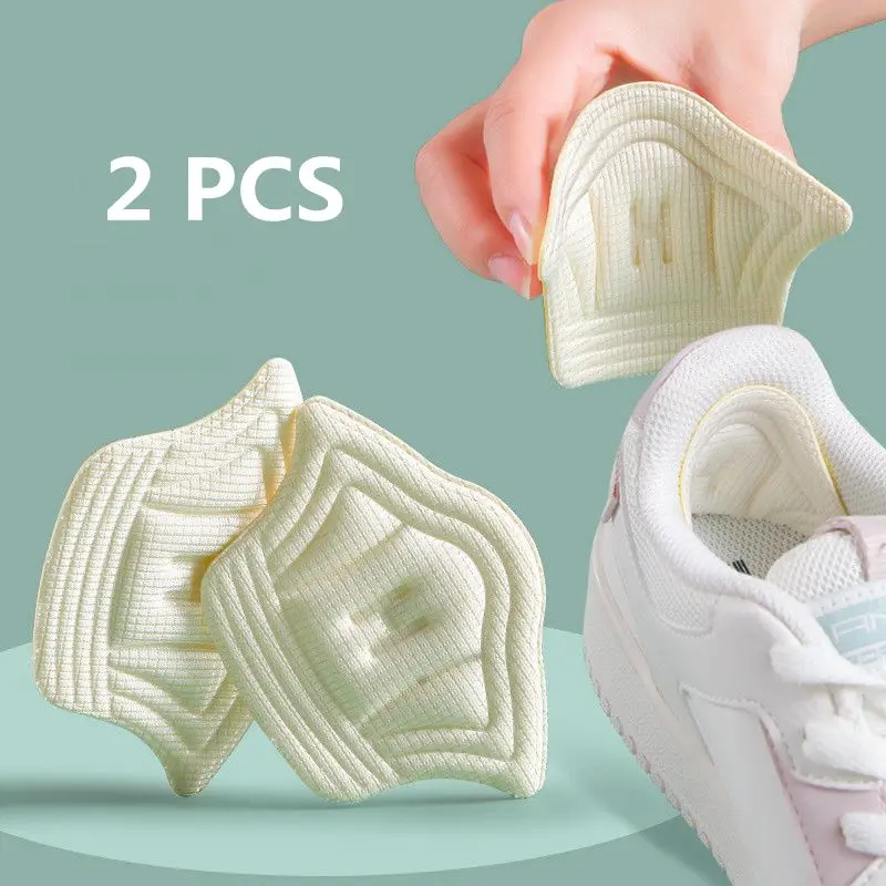 2pairs Insoles Patch Heel Pads for Sport Shoes Back Sticker Adjustable Size Antiwear Feet Pad Cushion Insert Insole