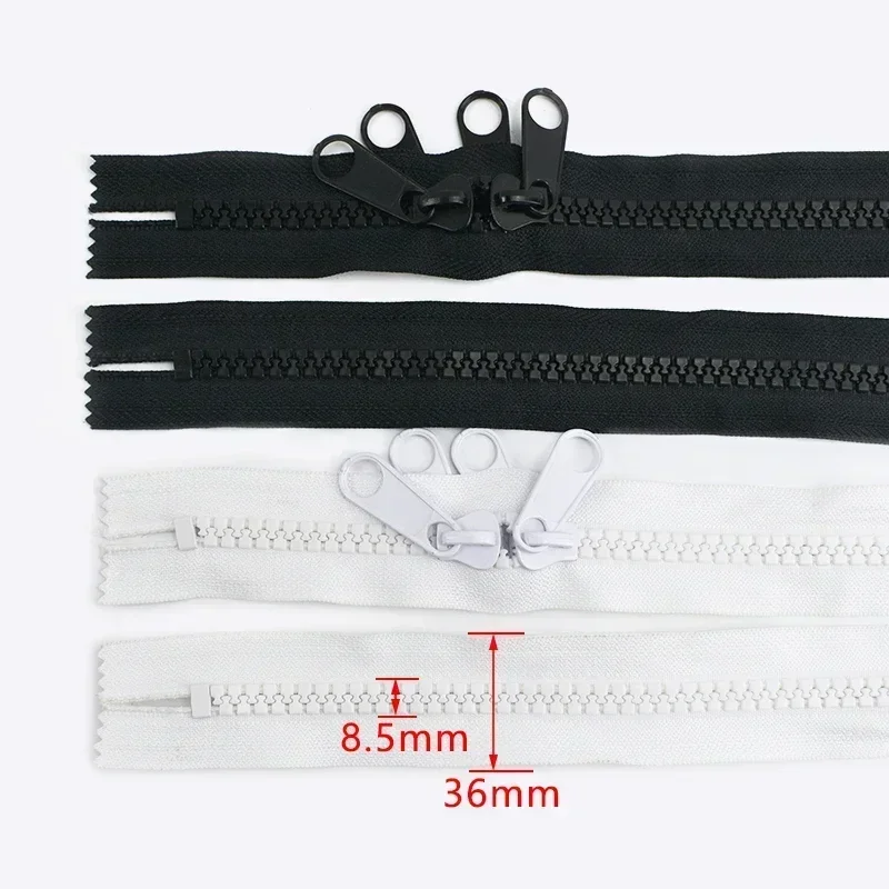 Meetee 1/2/3/4/5/6Meters 10# Double Sliders Resin Zipper for Tent Close-End Zips Outdoor Long Large Zippers Clothing Sewing Zip