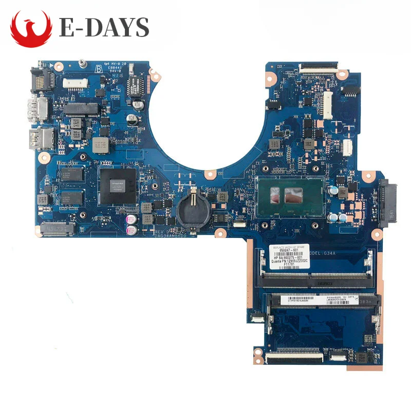 

For HP Pavilion 15-AU Laptop Motherboard DAG34AMB6D0 Notebook Mainboard with 940MX 2GB GPU I5 I7 CPU DDR4 100% Tested Ok