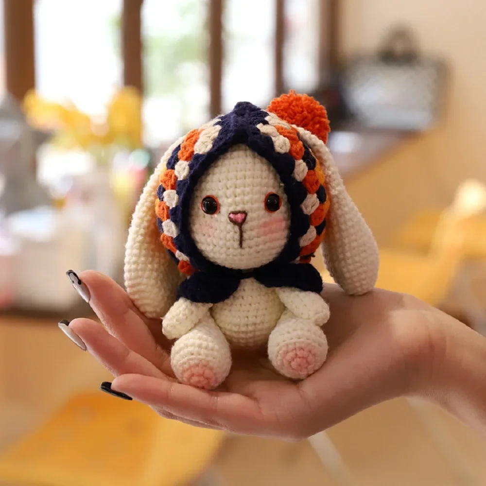 

Handmade Knitting Crafts Cute Rabbit Keychain Creative DIY Amigurumi Knitting Needles Hook Finished Children's Birthday Gift