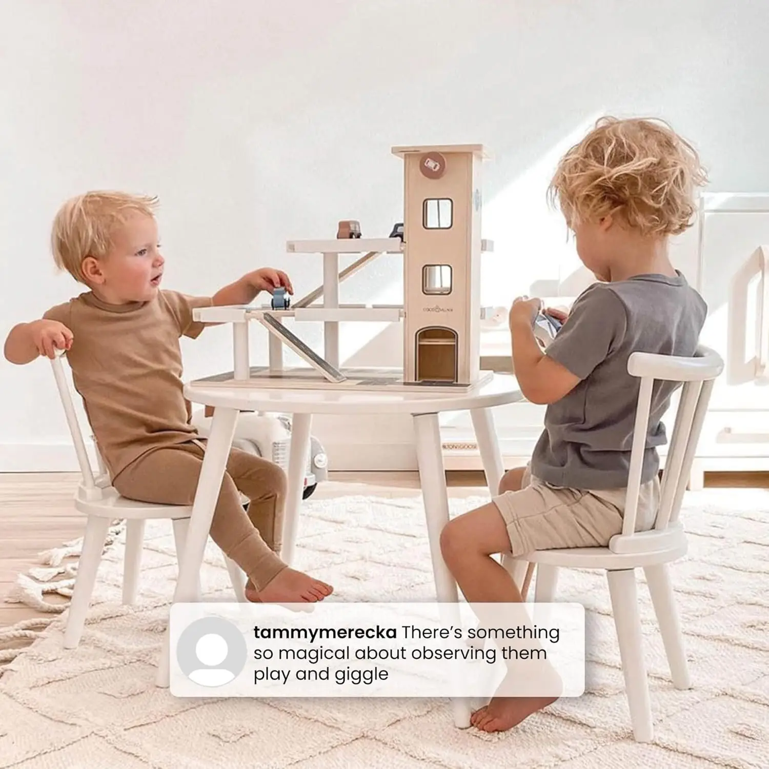 Conjunto infantil de mesa e 2 cadeiras Kids Homestead – ideal para artes e ofícios, certificação Greenguard Gold, Bianca White