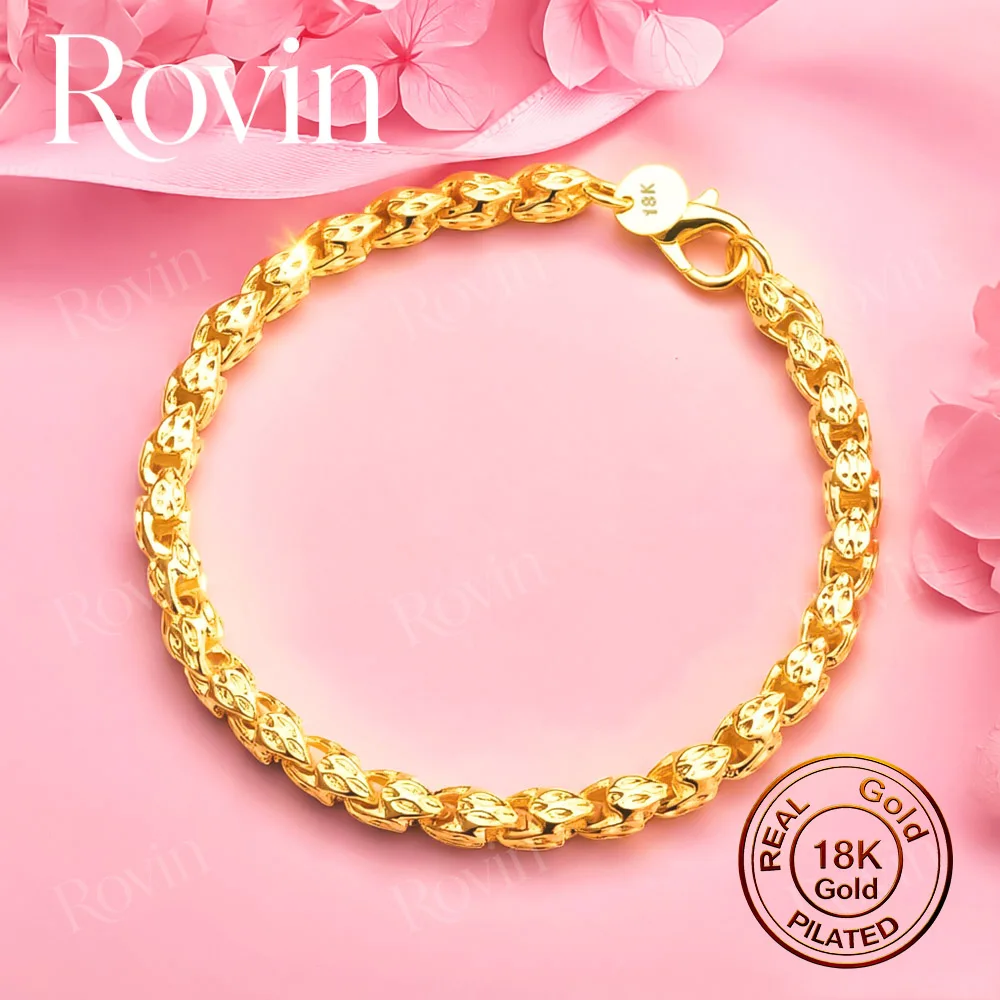 18K Gold 8-Inch Exquisite Phoenix-Tail Chain Bracelet – Stylish Wedding Accessory & Party Gift for Women