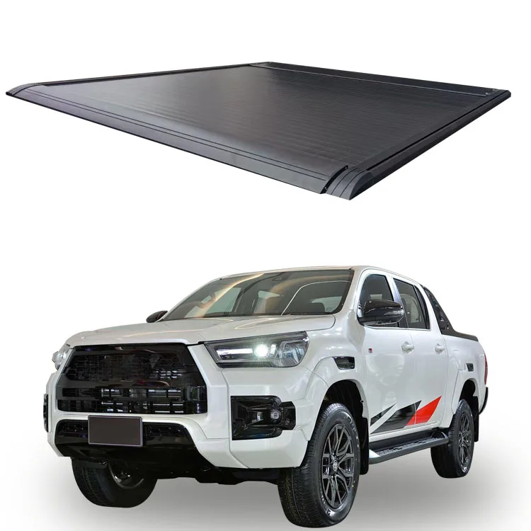 

high quality manual roll up truck bed conquest pickup retractable tonneau cover for hilux revo vigo