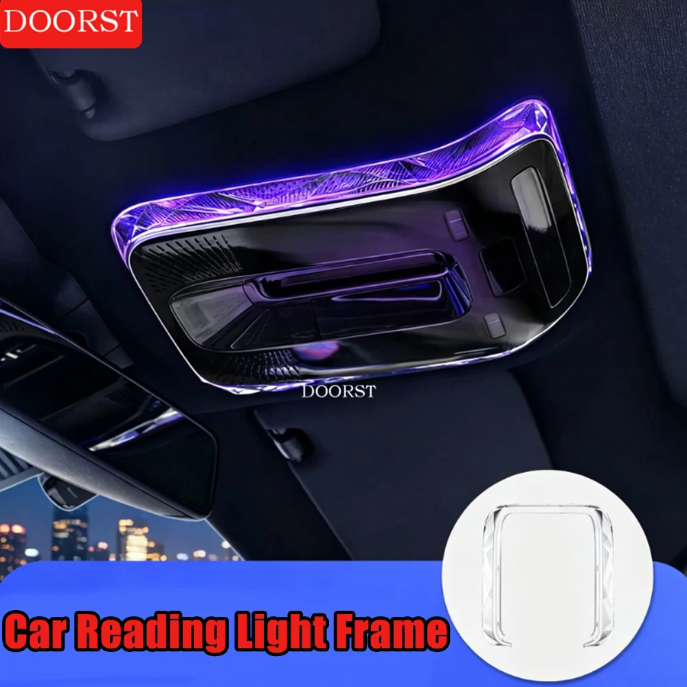 For Mercedes E300L GLC260 C200 EQE Crystal Reading Lamp Frame Interior Decor Modification Car Accessories