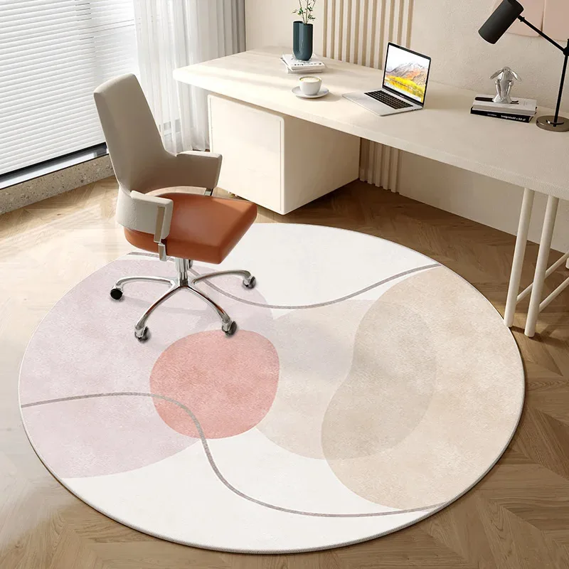 VIKAMA Frischer Runder Teppich, Fleckresistent und Maschinenwaschbar, für Arbeitszimmer, Büro, Schlafzimmer, Begehbaren Kleiderschrank