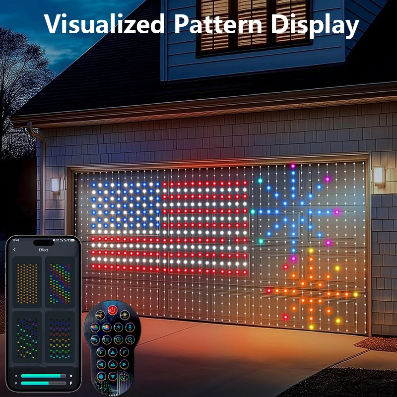 Smart Curtain Lights Outdoor Curtain Lights, APP Control, Music Sync, DIY Scene, IP65 Waterproof, Christmas Decor