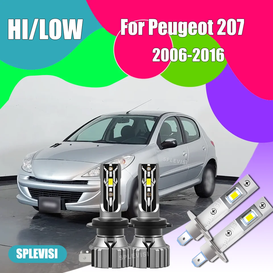 

2/4PC High-Visibility H1 H7 LED Headlights High Low Beam For Peugeot 207 2006 2007 2008 2009 2010 2011 2012 2013 2014 2015 2016