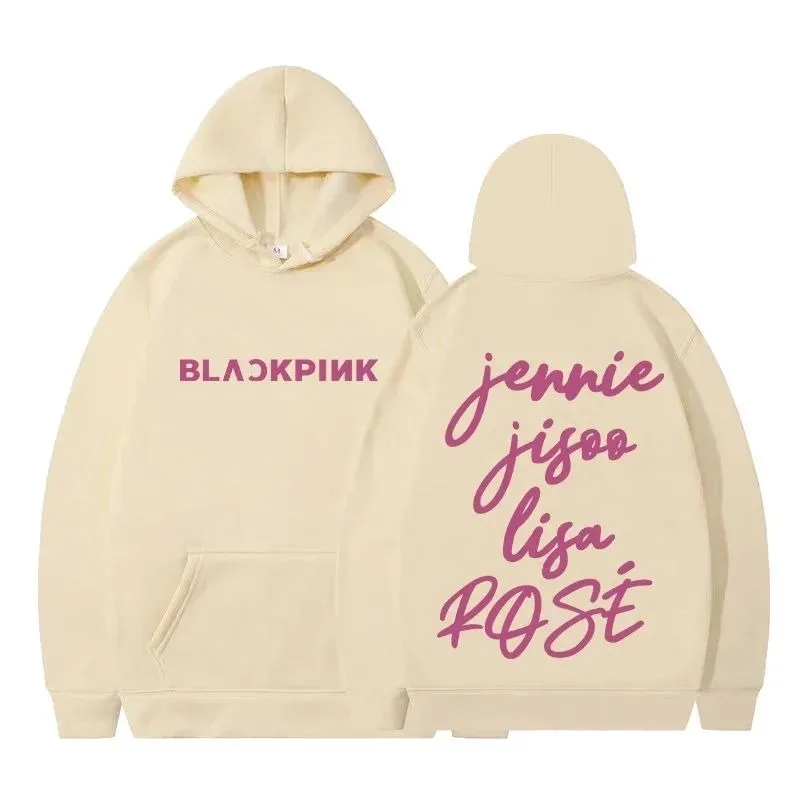 New Black pink Print Pullover Hoodies Women\'s Hoodie Autumn Winter Men Streetwear Sweatshirt Unisex Hooded Sweatshirts Tops