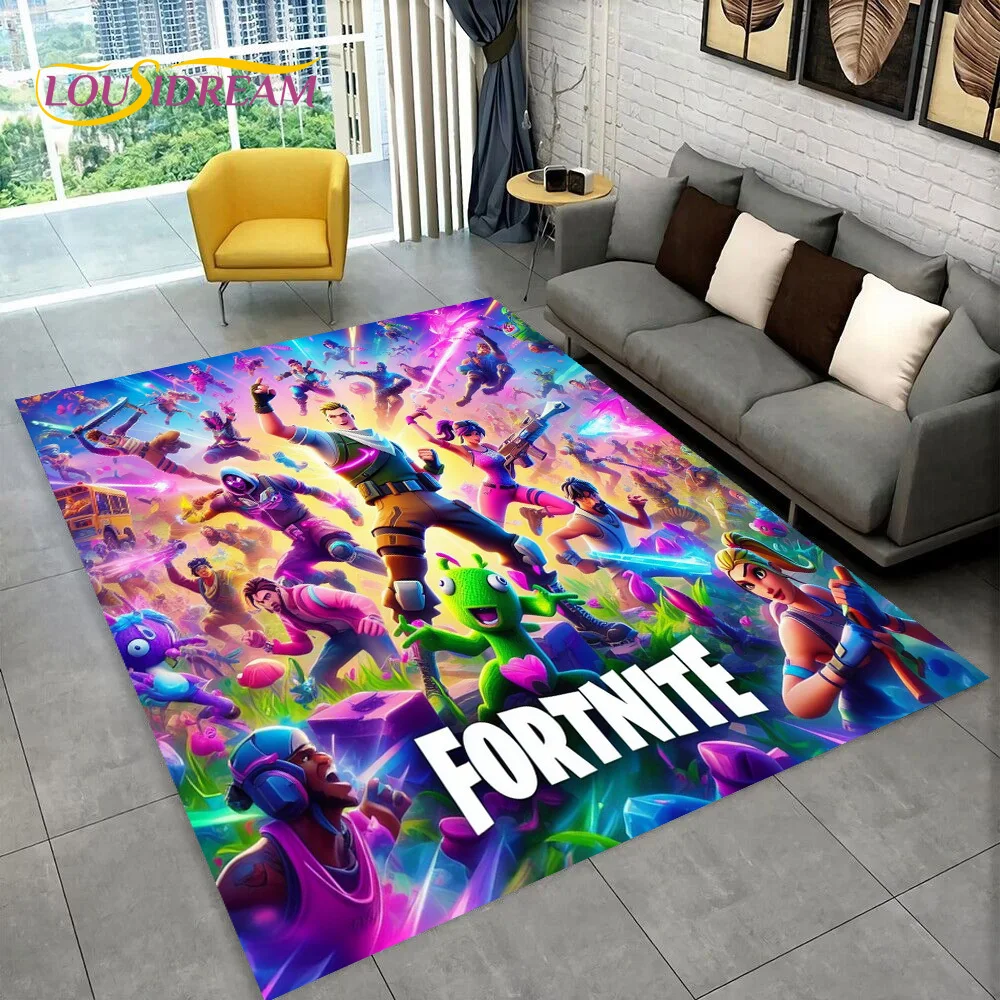 Games 3D F-Fortnite Cartoon Carpet Rug for Bedroom Living Room Home Sofa Decoration,Children Game Large Decor Floor Mat Gift