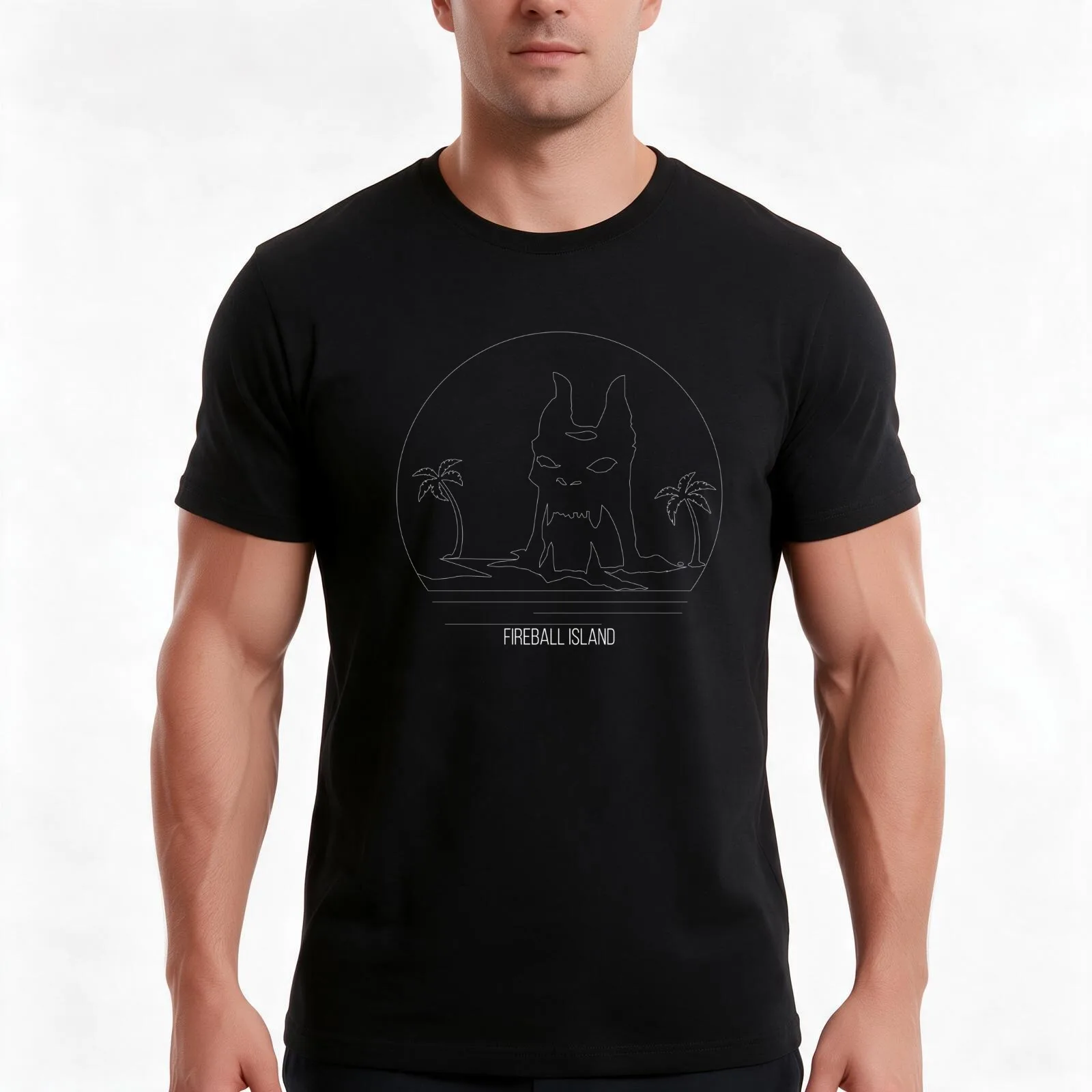 Fireball Island Minimalist Line Art - Board Game Inspired Graphic - Tabletop Gaming - BGG T-Shirt, Summer Casual Cotton Tee