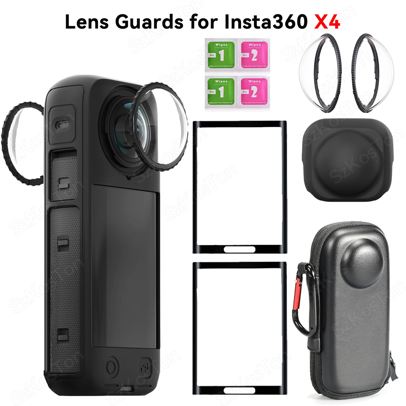 

for Insta 360 X4 Accessory Kit Silicone Case Lens Guard Silicone Lens Cap Screen Protector Protective Film For Insta360 X4