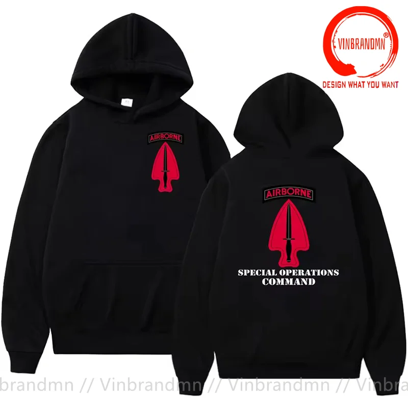 US Army Airborne Special Operations Command Hoodie Sweatshirt Military Army Hoody Hoodies Fashion Pullover Sweatshirts Hooded