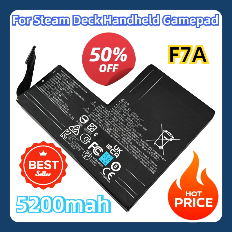 

For Steam Deck Handheld Gamepad Controller Rechargeable Batteries Accessories F7A 8.8V 5200mah Li-polymer Replacement Battery