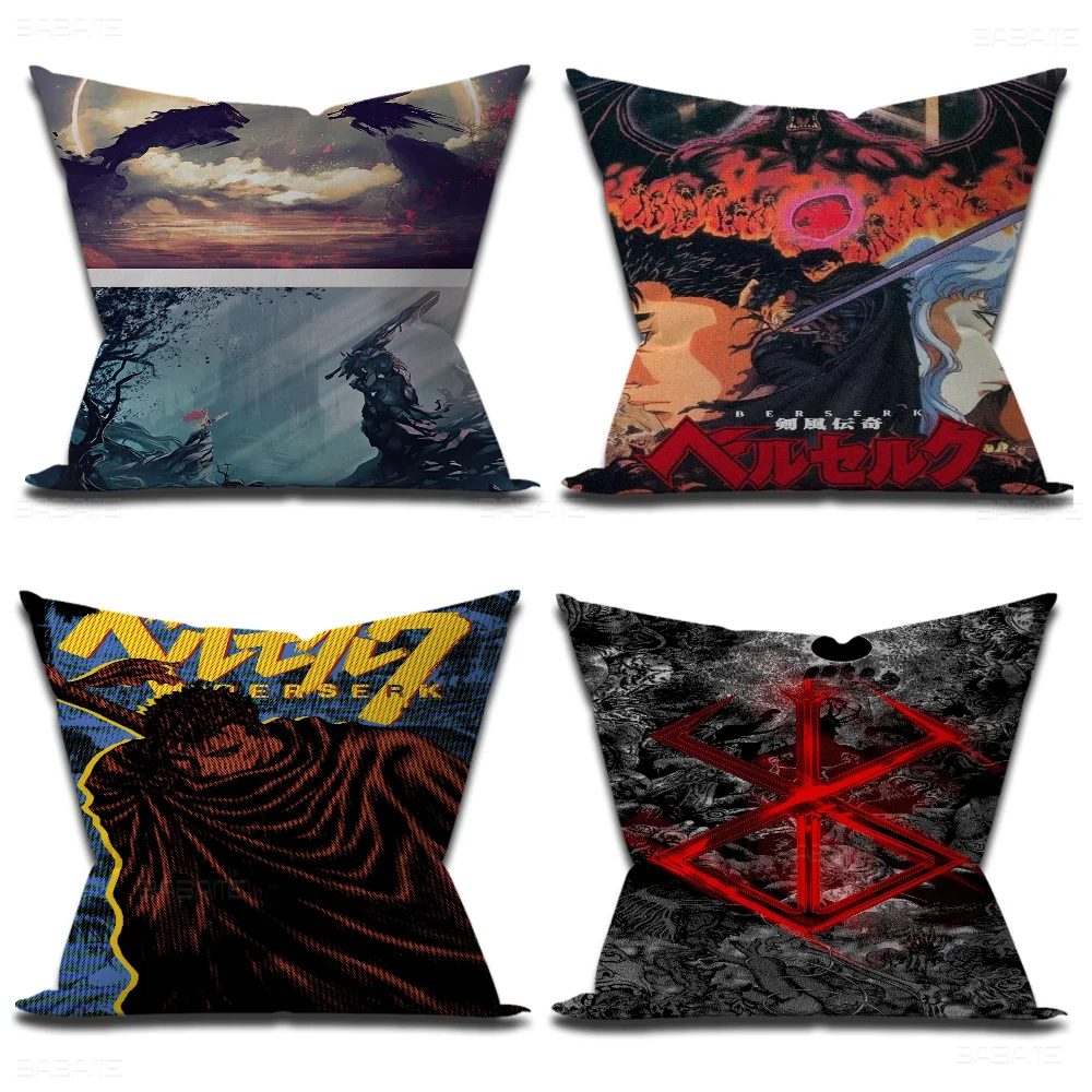 1PC Anime B-berserk Cushion Cover Car Throw Pillow Case For Sofa Car Christmas Gift 40x40cm 45x45cm