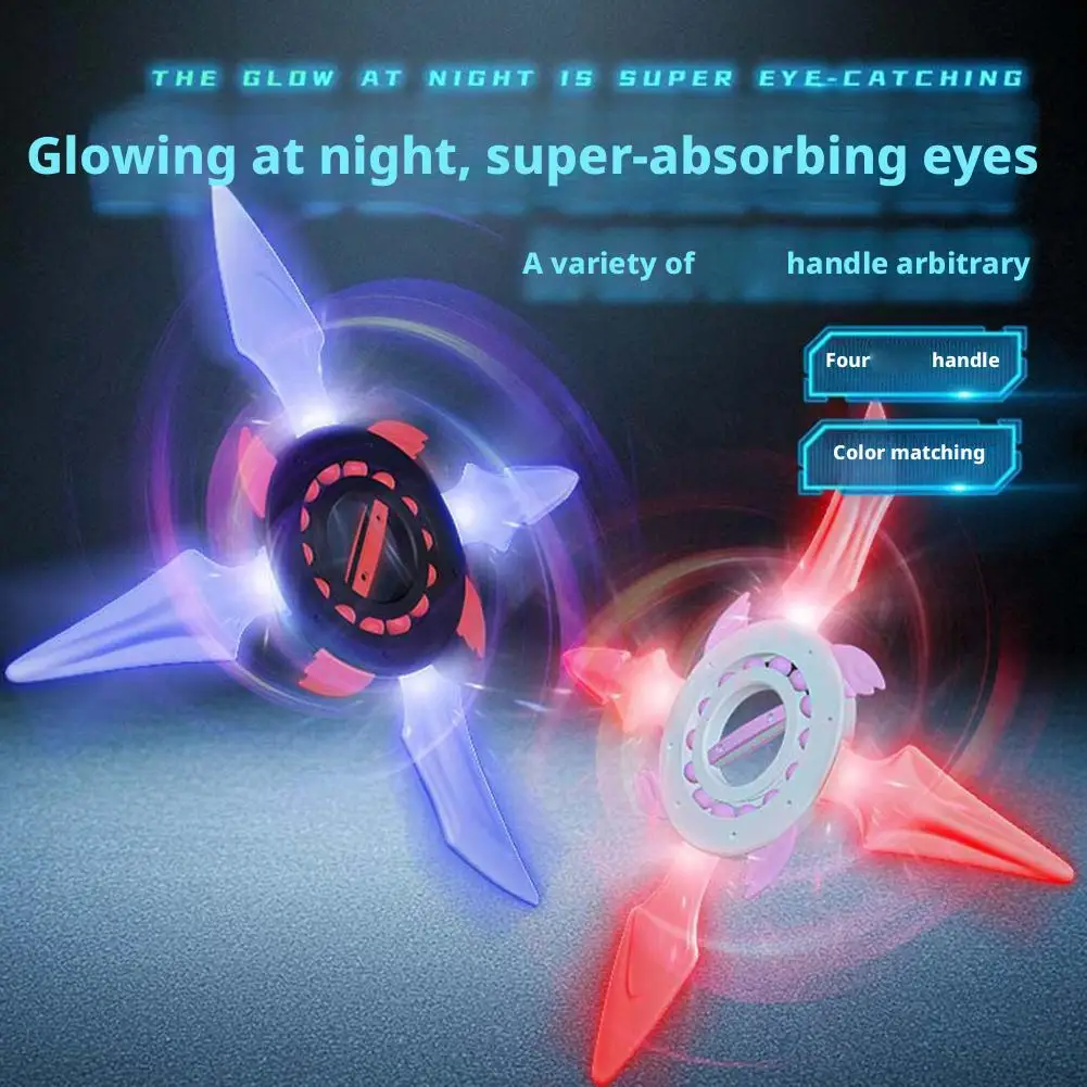 Espada de rueda voladora para niños, sable de luz, espada iluminada para Cosplay, luz de Flash, Spinner, juguete brillante con detección de gravedad