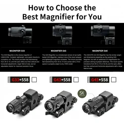 Mira holográfica táctica con lupa G33/G43/G45 – Montaje QD 20mm